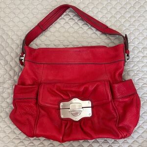 Red Leather Shoulder Bag